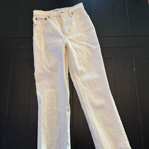 Abercrombie & Fitch Cream Straight Leg Jeans 25